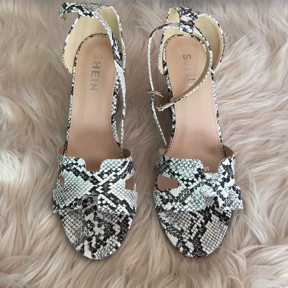 Snake print wedges